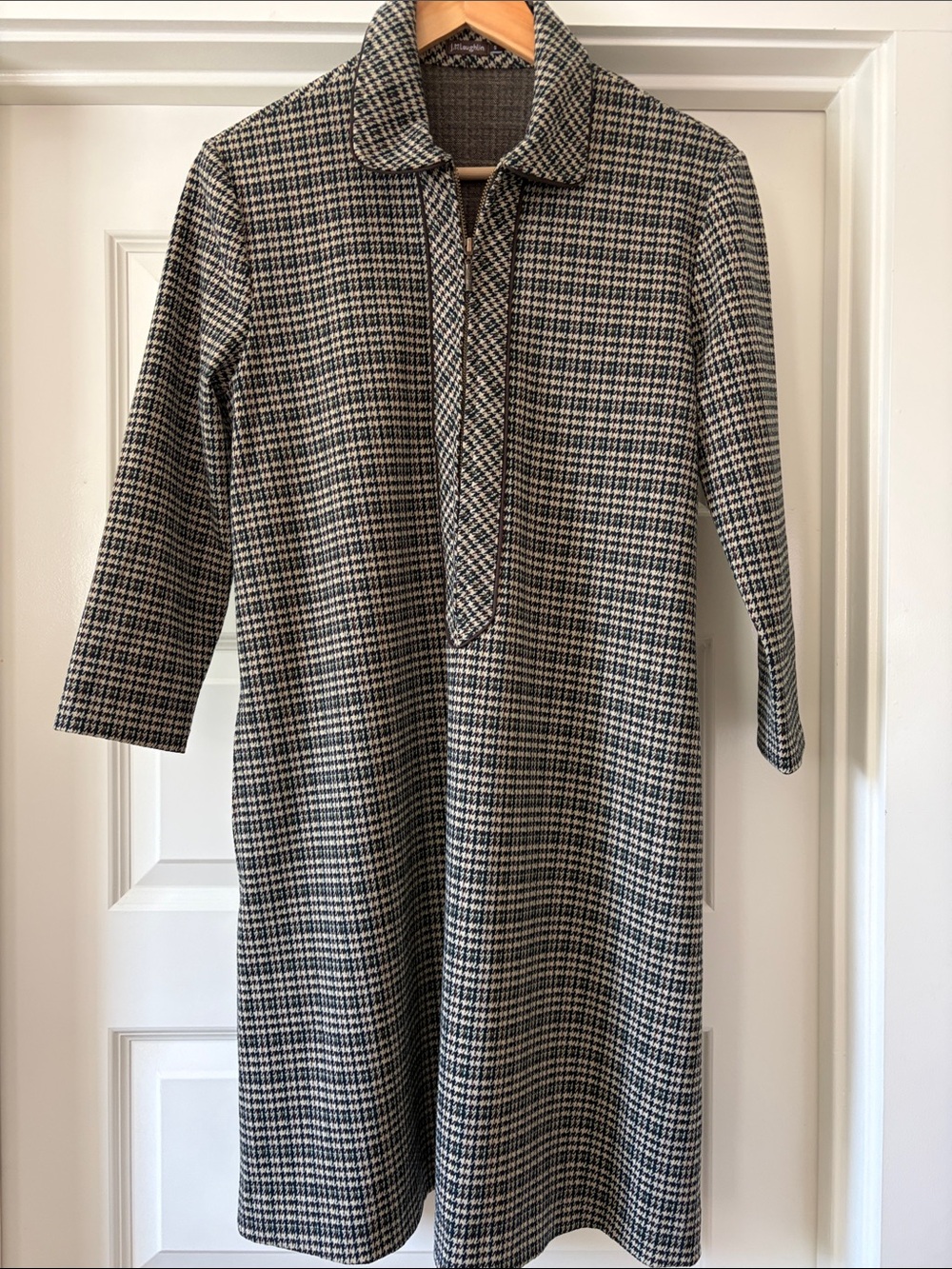 (J. McLaughlin) Makayla Knit 3/4 Sleeve Half Zip dress
